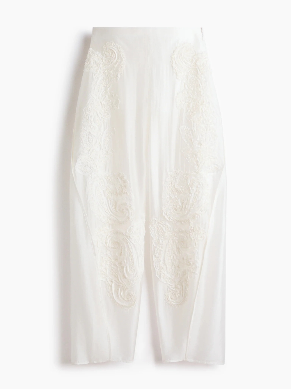 H&M Appliquéd Barrel-Leg Pants